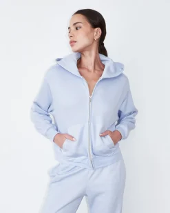 MONROW Teddy Fleece Relaxed Zip Up Hoody ICEYLILAC Best